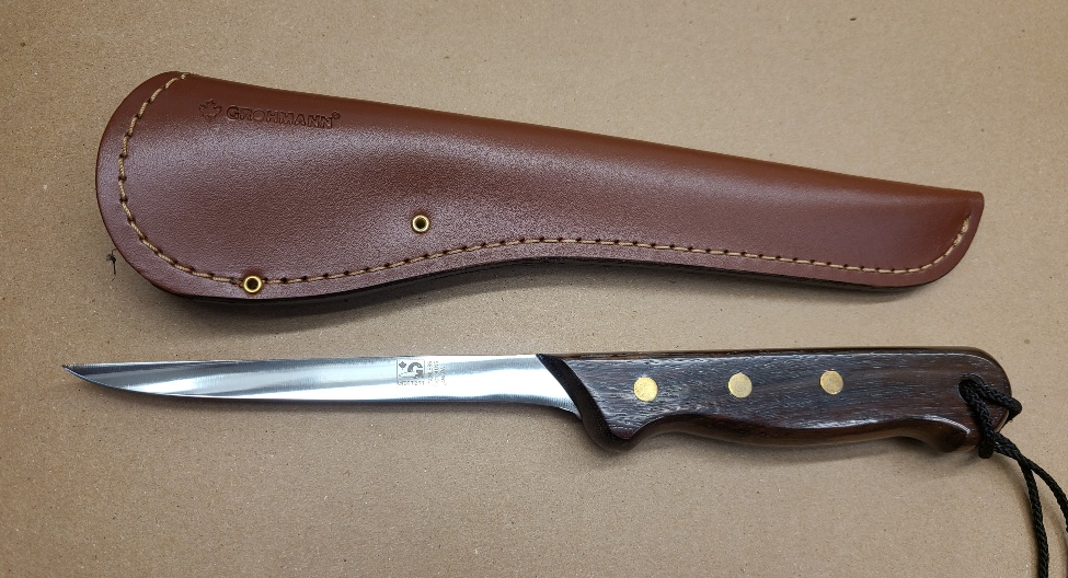 Clearance: 6 Fillet knife and leather sheath, FINAL SALE/no
